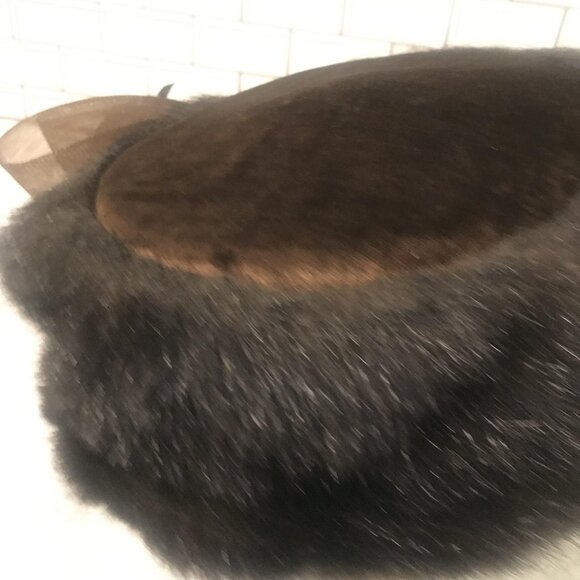 Vintage Donna Vinci Couture Hat Womens Fur Pill Box Feather Sequin Art Deco - Picture 7 of 10